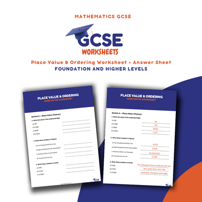 GCSE Maths Worksheet: Place Value & Ordering (with Answers) - Foundation & Higher