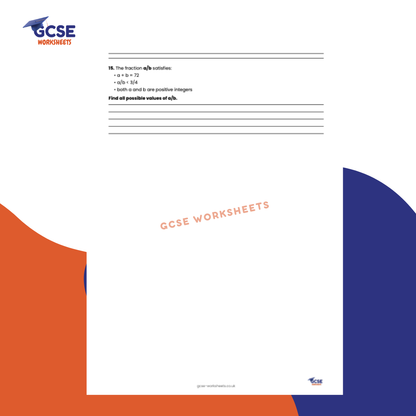 GCSE Maths Worksheet: Fractions (with Answers) - Foundation & Higher
